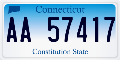 CT license plate AA57417