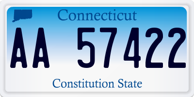 CT license plate AA57422