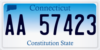 CT license plate AA57423