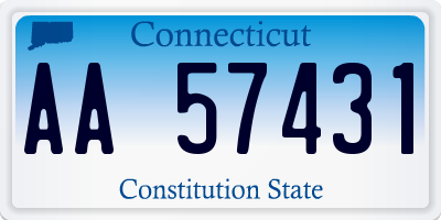 CT license plate AA57431