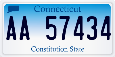 CT license plate AA57434