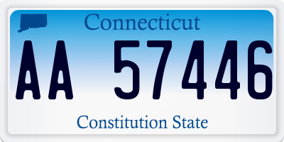 CT license plate AA57446