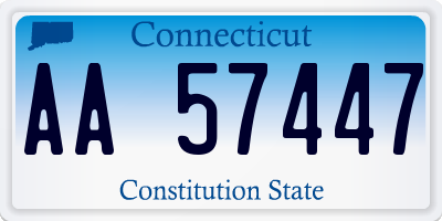 CT license plate AA57447