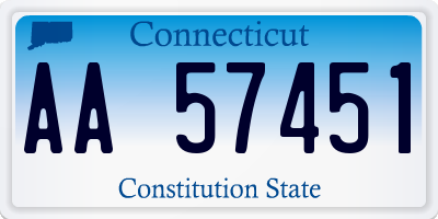 CT license plate AA57451