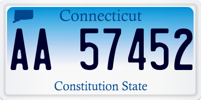 CT license plate AA57452