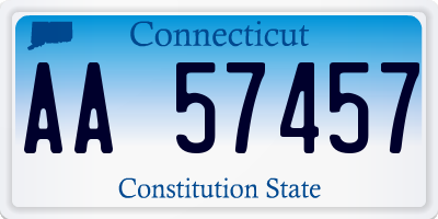 CT license plate AA57457