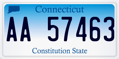 CT license plate AA57463