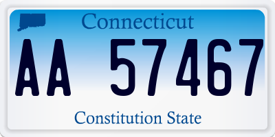 CT license plate AA57467