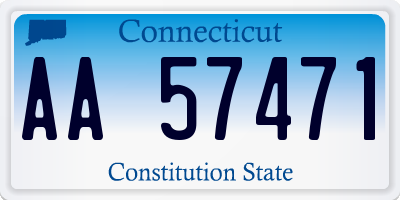 CT license plate AA57471