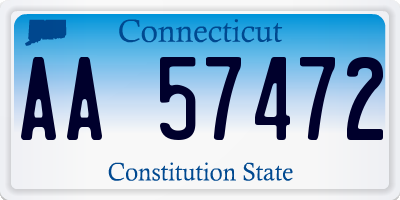 CT license plate AA57472