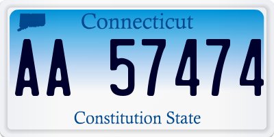 CT license plate AA57474