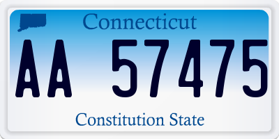 CT license plate AA57475