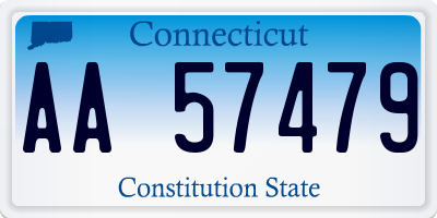 CT license plate AA57479