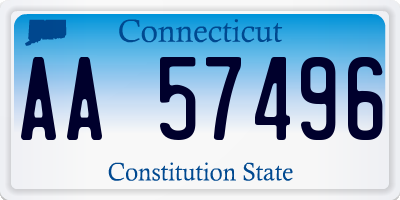 CT license plate AA57496