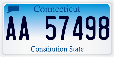 CT license plate AA57498