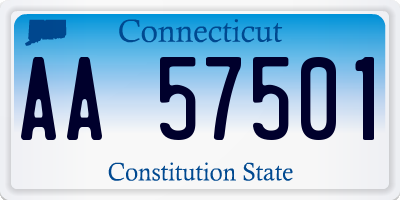 CT license plate AA57501