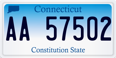 CT license plate AA57502