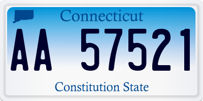 CT license plate AA57521