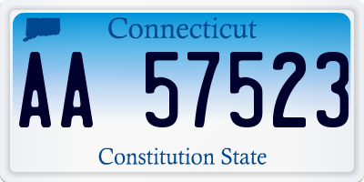 CT license plate AA57523