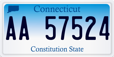 CT license plate AA57524