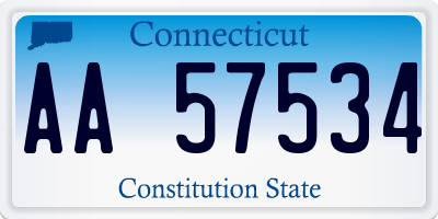 CT license plate AA57534