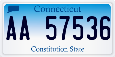 CT license plate AA57536