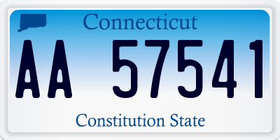 CT license plate AA57541