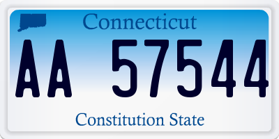 CT license plate AA57544