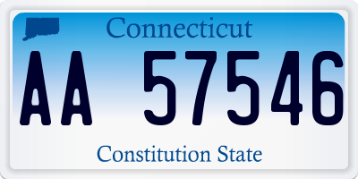 CT license plate AA57546