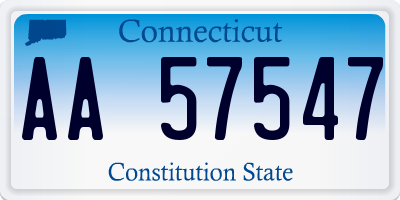 CT license plate AA57547