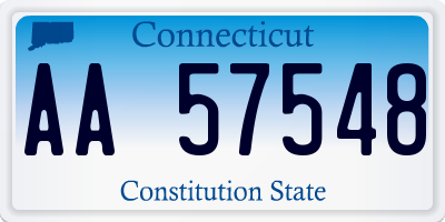 CT license plate AA57548