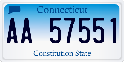 CT license plate AA57551