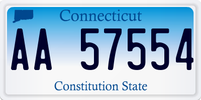 CT license plate AA57554