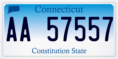 CT license plate AA57557