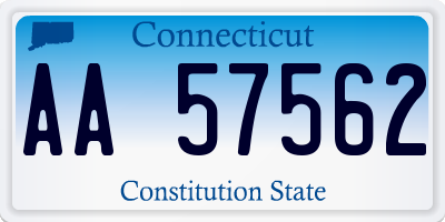 CT license plate AA57562