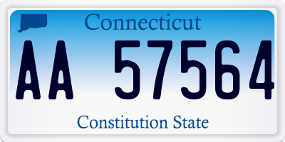 CT license plate AA57564