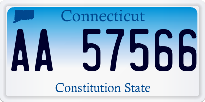 CT license plate AA57566