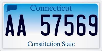 CT license plate AA57569