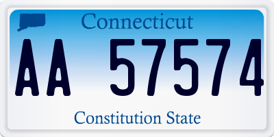 CT license plate AA57574