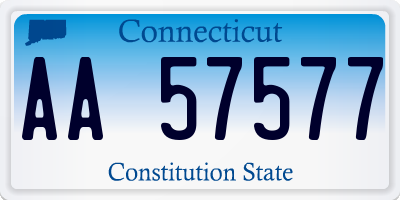 CT license plate AA57577