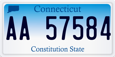 CT license plate AA57584