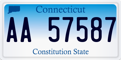 CT license plate AA57587