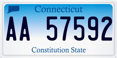 CT license plate AA57592