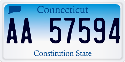 CT license plate AA57594