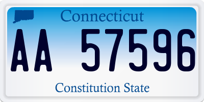 CT license plate AA57596