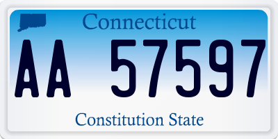 CT license plate AA57597