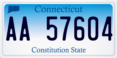 CT license plate AA57604