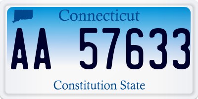 CT license plate AA57633