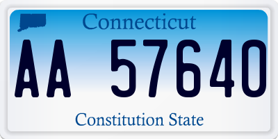 CT license plate AA57640