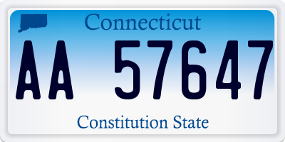 CT license plate AA57647